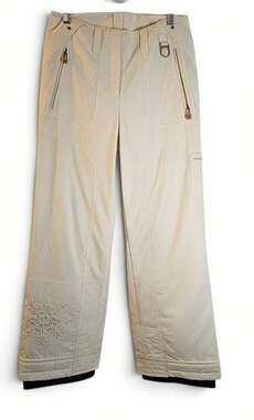 METROPOLIS Ingenue White Ski Snowboard Pants with Snowflake Embroidery Size 6